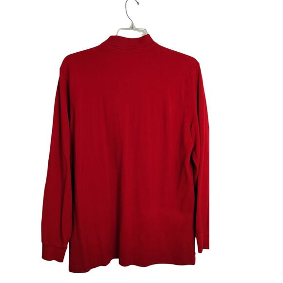 M794)Polo Ralph Lauren Men's Classic Fit XL Red Long Sleeve Cotton Black Pony - Picture 3 of 8